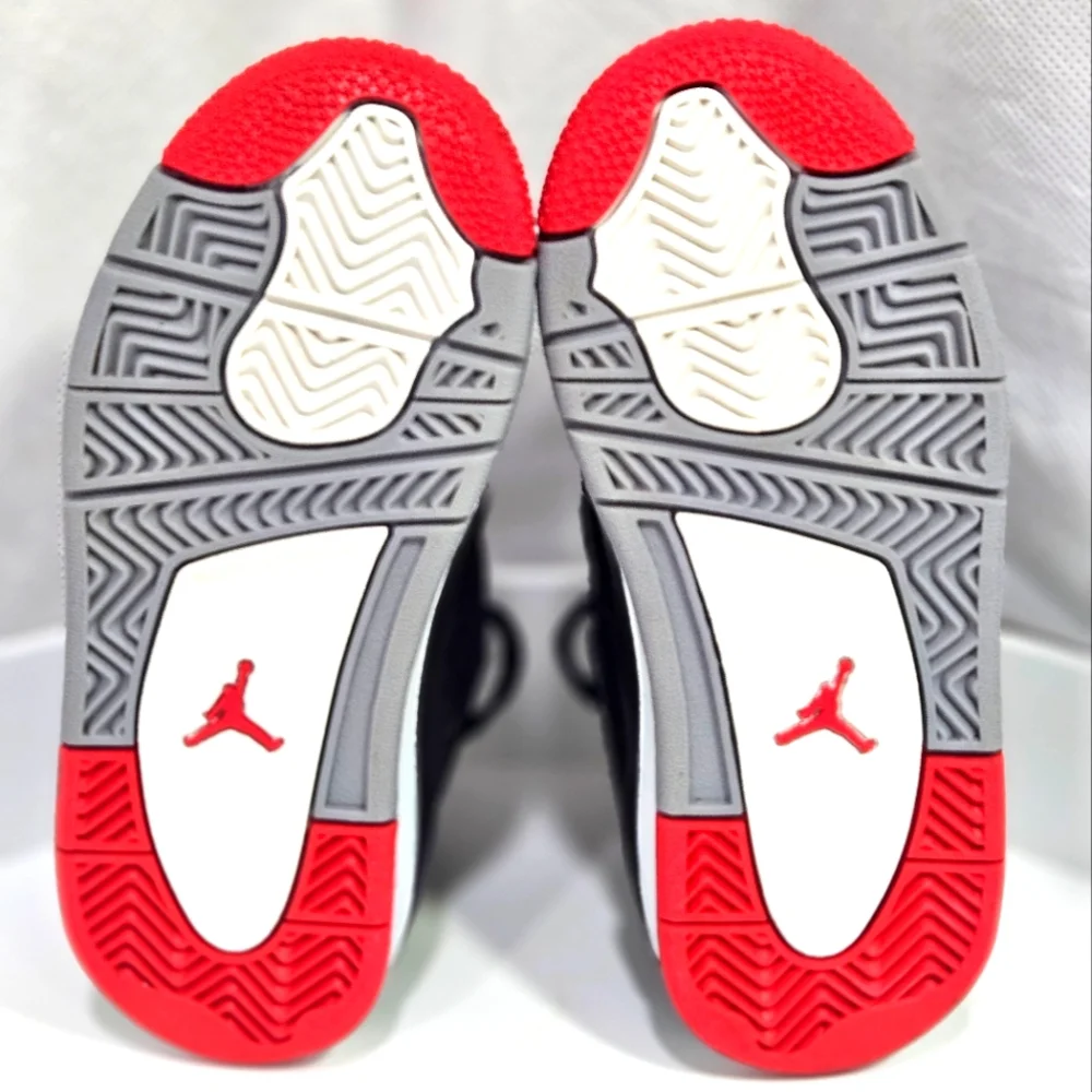 Jordan 4's, 10C, Black/Red/White - Picture 4 of 8